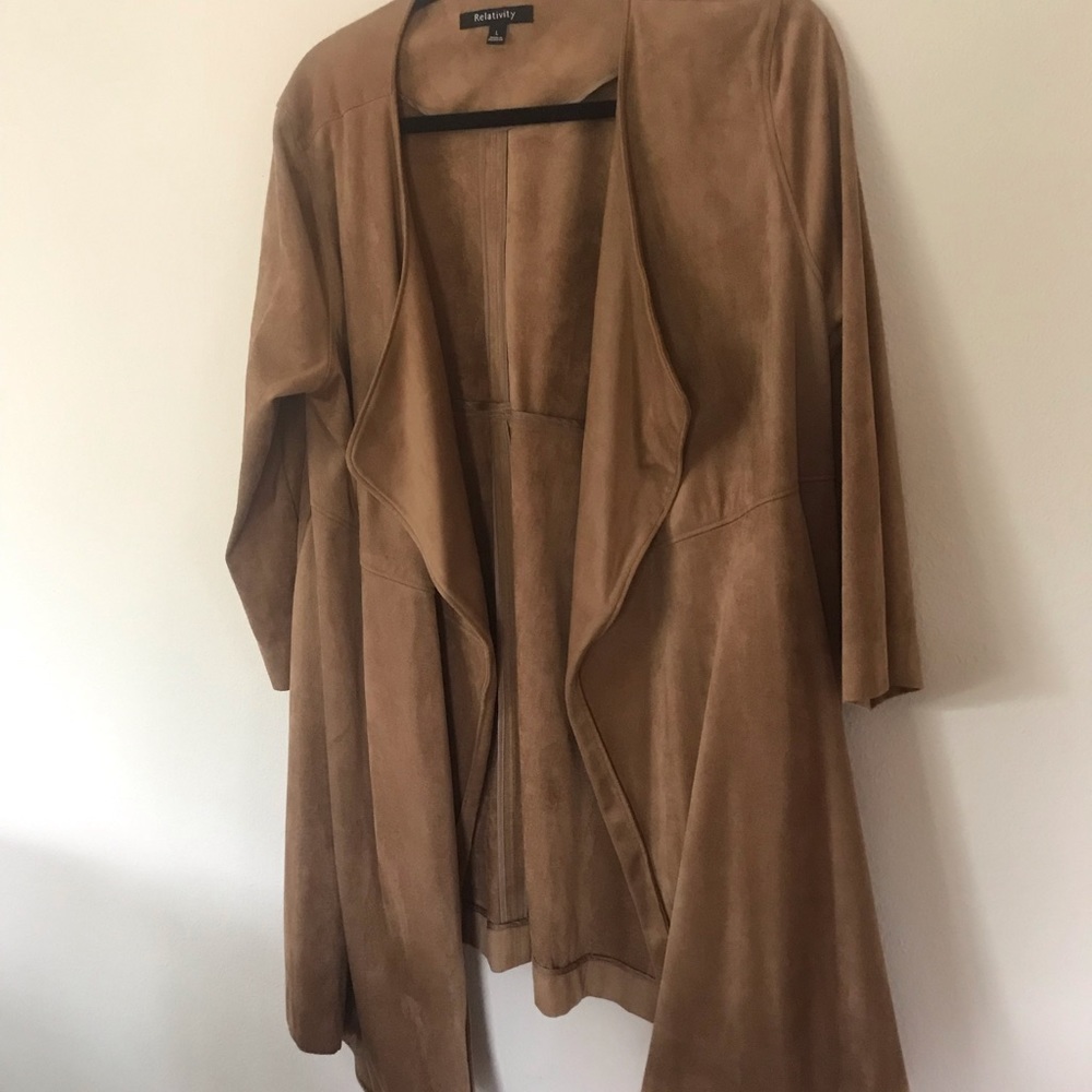 Carmel Colored Suede Cloth Jacket